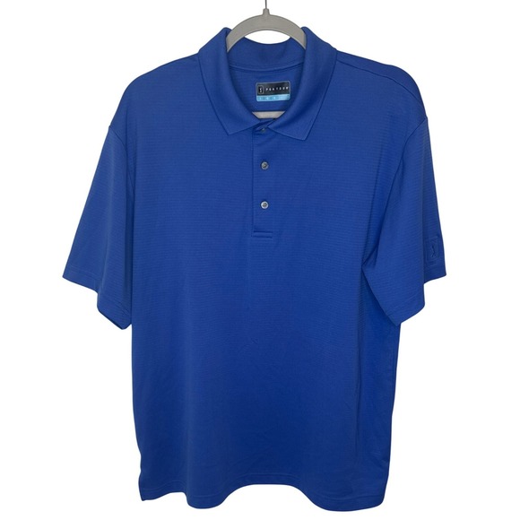 PGA Tour Other - PGA TOUR Golf Polo Shirt Men's‎ Large Blue Short Sleeve Performance Tee